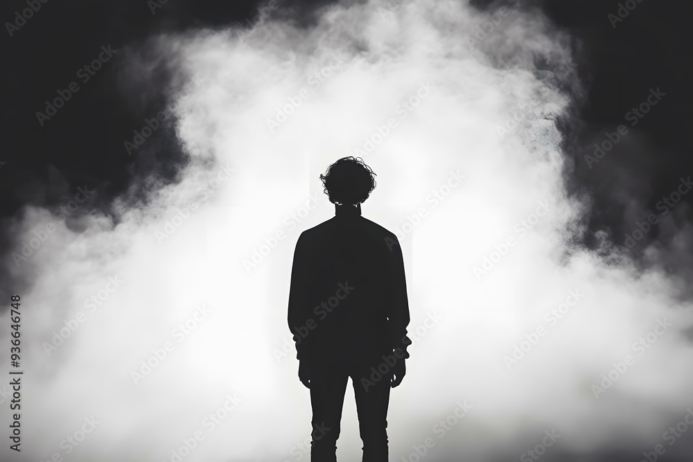 Man Silhouette in the Smoke Man Silhouette in the Smoke