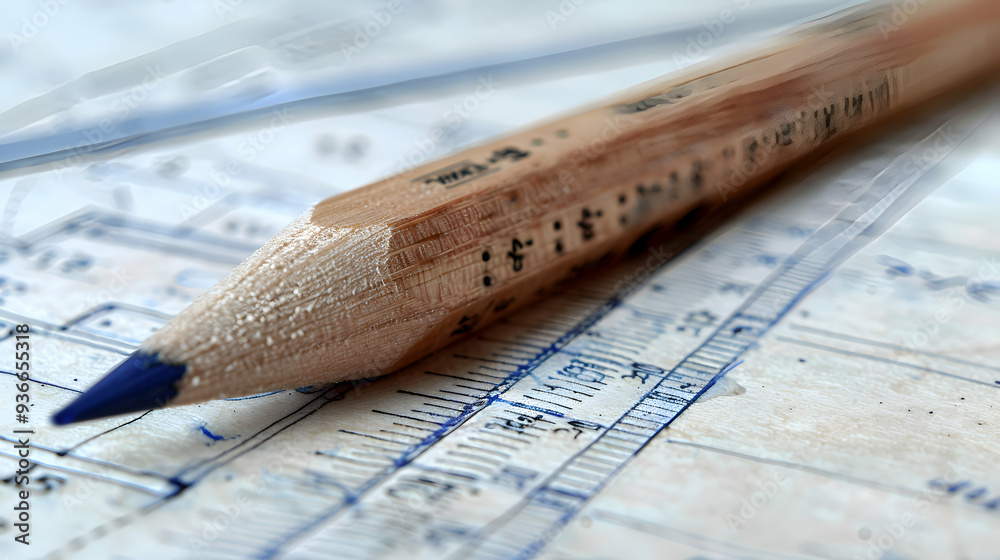 A hand-drawn blueprint with a pencil and ruler beside it, ready to bring ideas to life. A hand-drawn blueprint with a pencil and ruler beside it, ready to bring ideas to life.