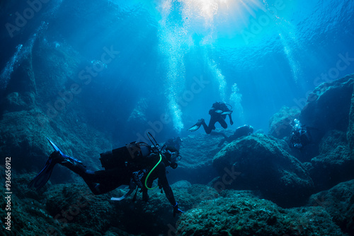 into the clear water of the Mediterranean Sea