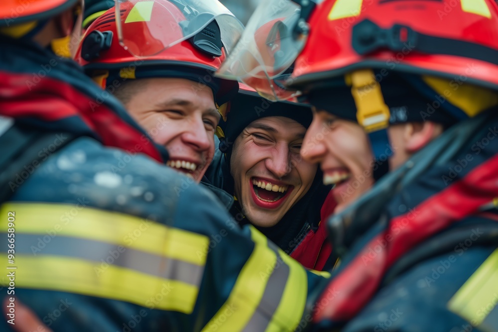Real friendship and support between firemans Real friendship and support between firemans