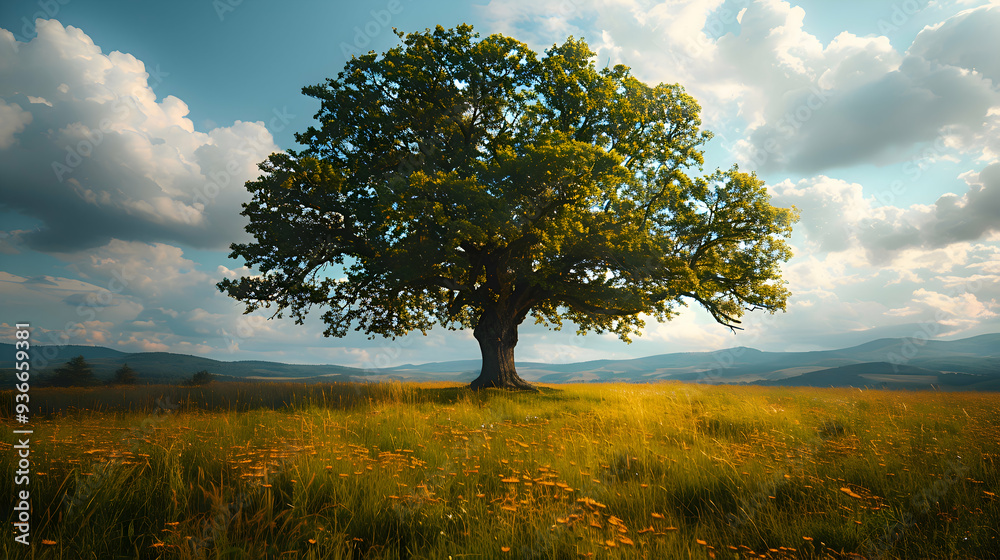 A lone tree standing tall in a field of grass, symbolizing strength and growth. A lone tree standing tall in a field of grass, symbolizing strength and growth.