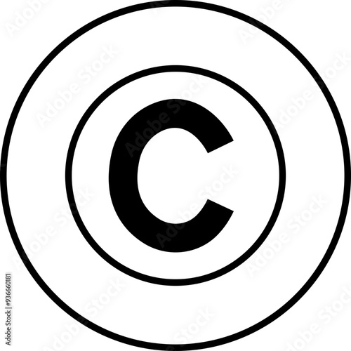 Copyright Icon. Trademark Copyright Protection C Mark flat and line Vector Sign isolated on transparent background Suitable for Apps and Websites UI Designs. Business product license