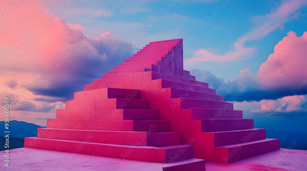 Pink Concrete Staircase Leading To The Sky Pink Concrete Staircase Leading To The Sky