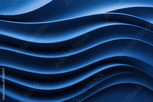 Contemporary 3D Abstract Indigo Background Featuring Smooth Light Waves