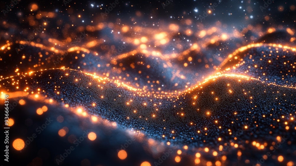 Fototapeta premium Abstract Glowing Waves of Light - Generative AI