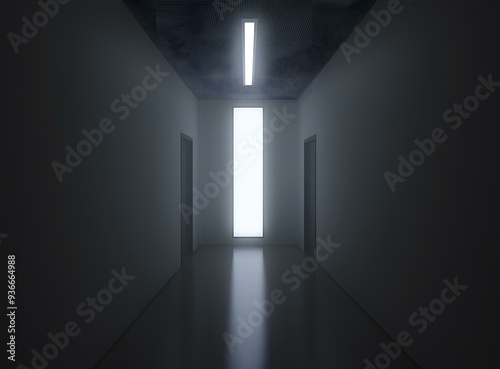 Minimalist Hallway with Bright Light