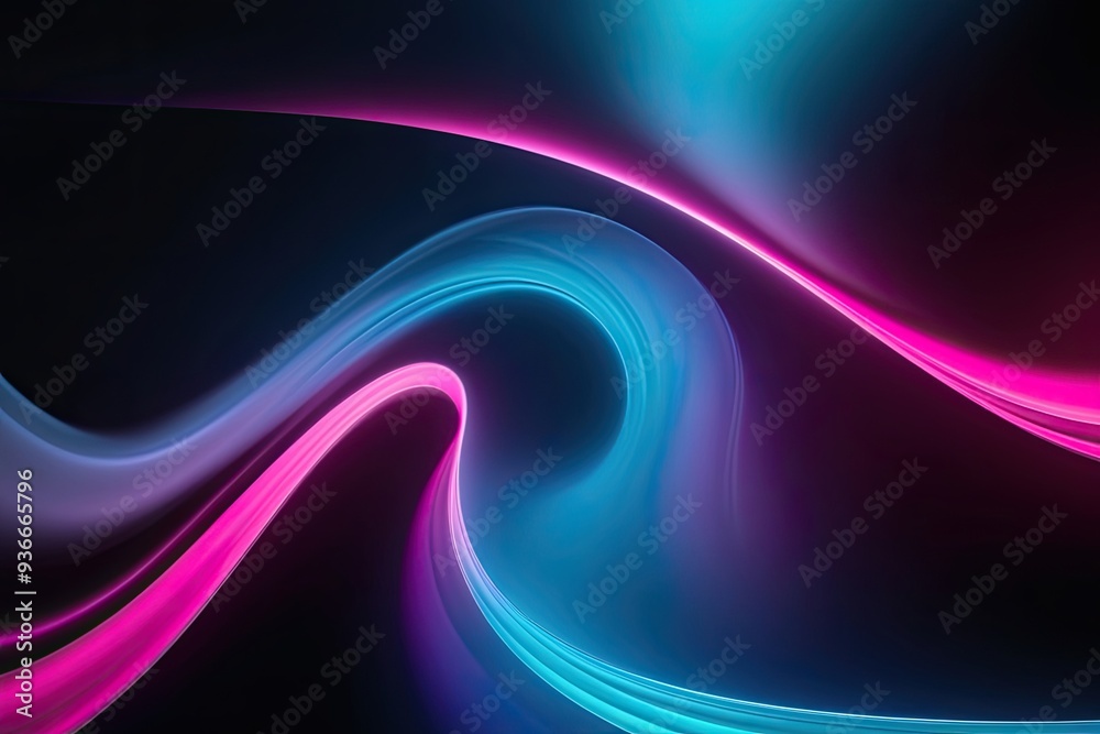 Obraz premium Vibrant Cyan and Fuchsia Gradient Background on Black Velvet Canvas