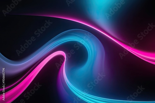 Vibrant Cyan and Fuchsia Gradient Background on Black Velvet Canvas