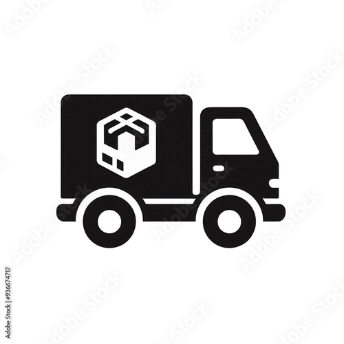  truck icon illustration delivery vehicle isolated on transparent background - Generative AI