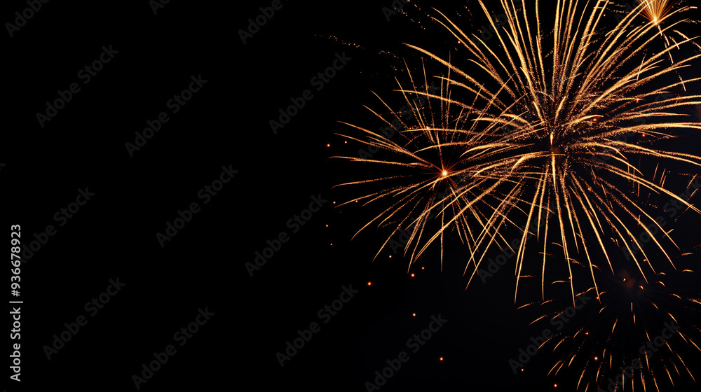 Fireworks Display: Fireworks lighting up the night sky, celebrating the holiday, Labor Day, with copy space Fireworks Display: Fireworks lighting up the night sky, celebrating the holiday, Labor Day, with copy space
