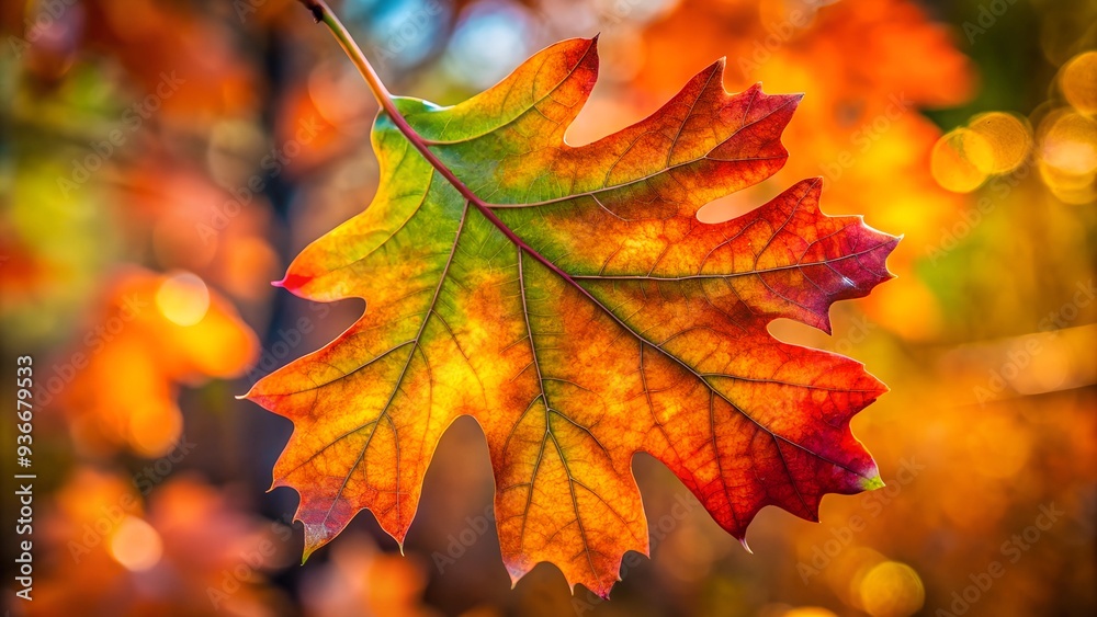 Fototapeta premium Autumn oak leaf with rich color