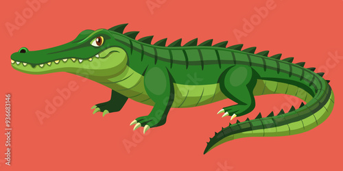 Illustration of a crocodile on a white background 