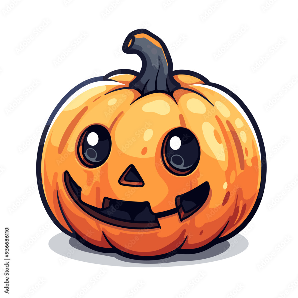 Halloween pumpkin vector illustration. Cute cartoon pumpkin character isolated on white background Halloween pumpkin vector illustration. Cute cartoon pumpkin character isolated on white background