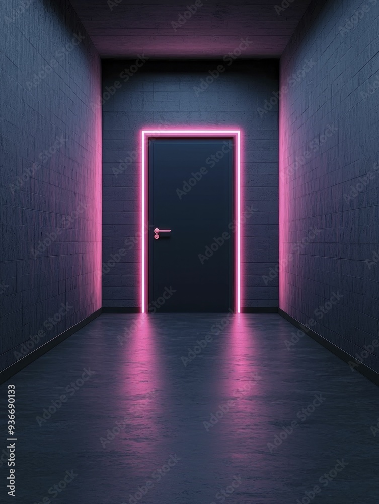 Obraz premium Artistic expression through neon branding, emphasizing color stability and the mesmerizing properties of dielectric materials