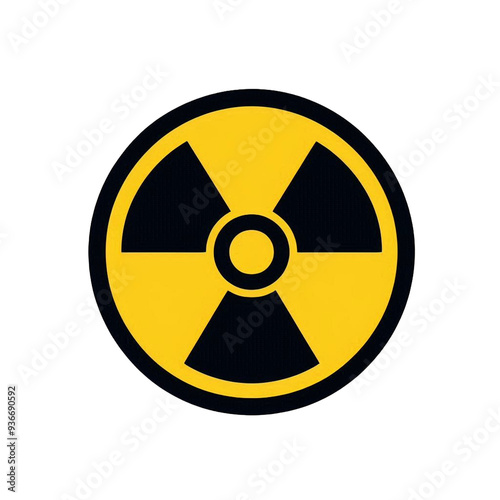 radiation warning sign isolated on transparent background - Generative AI