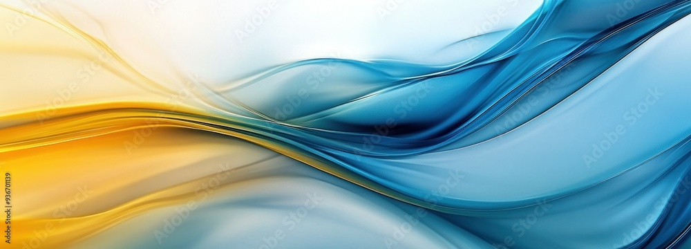 Abstract Blue and Yellow Swirling Waves Abstract Blue and Yellow Swirling Waves