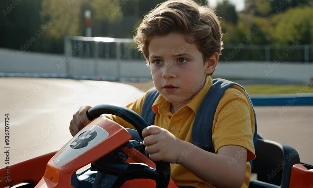 child playing gocart