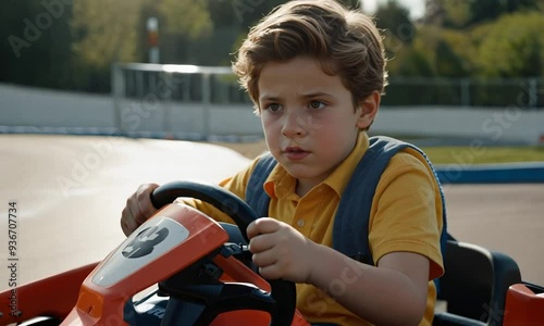 child playing gocart
