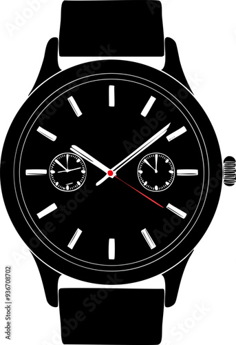 watch clock chronograph luxury for men isolated background vector illustration.