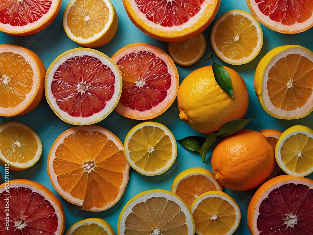lively wallpaper featuring a repeating pattern of sliced citrus fruits like oranges, lemons, and grapefruits in bright, vibrant colors lively wallpaper featuring a repeating pattern of sliced citrus fruits like oranges, lemons, and grapefruits in bright, vibrant colors
