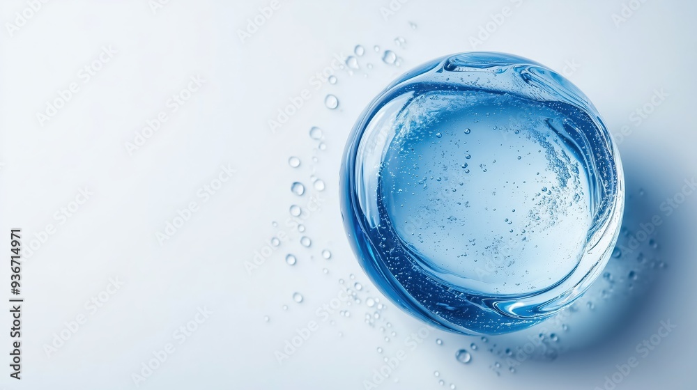 Close-up of a blue cosmetic gel splash with bubbles, captured in motion against a white background. Ideal for skincare, beauty, and cosmetic product marketing visuals. Close-up of a blue cosmetic gel splash with bubbles, captured in motion against a white background. Ideal for skincare, beauty, and cosmetic product marketing visuals.