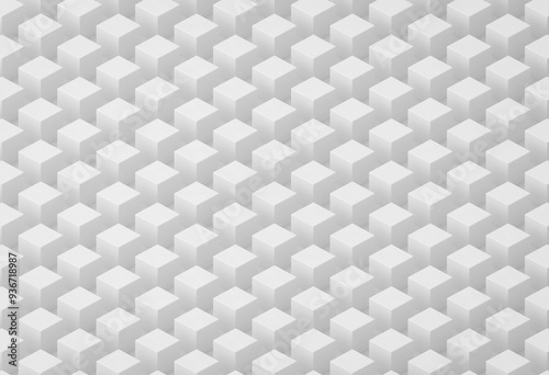 Abstract three-dimensional white solid cubes in minimalistic modern design for advertising