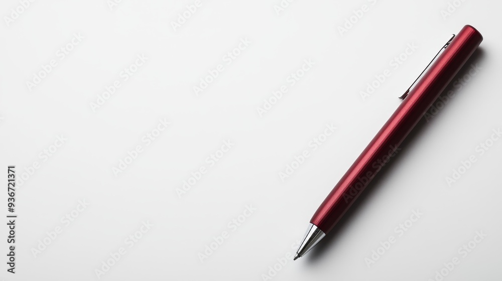 Red Pen on White Background Generative AI Red Pen on White Background Generative AI