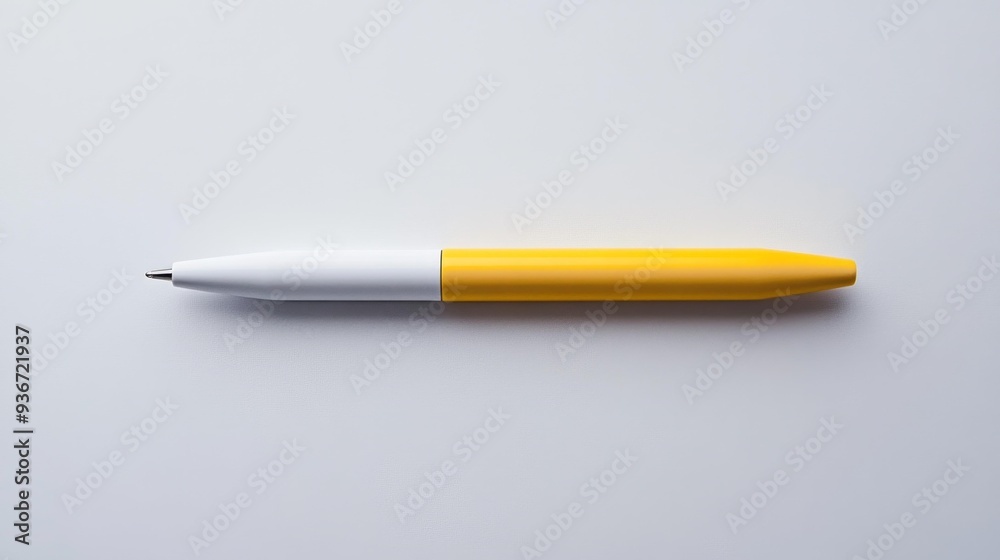 Two-Tone Ballpoint Pen on White Surface - Generative AI Two-Tone Ballpoint Pen on White Surface - Generative AI