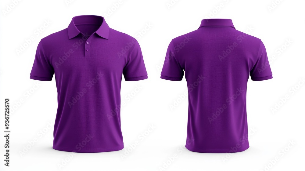 Purple Polo Shirt Front and Back View Generative AI Purple Polo Shirt Front and Back View Generative AI