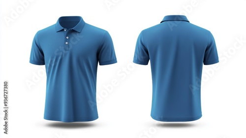 Blue Polo Shirt Mockup - Generative AI