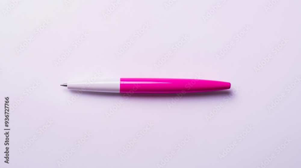 Pink and White Pen on White Background Generative AI Pink and White Pen on White Background Generative AI