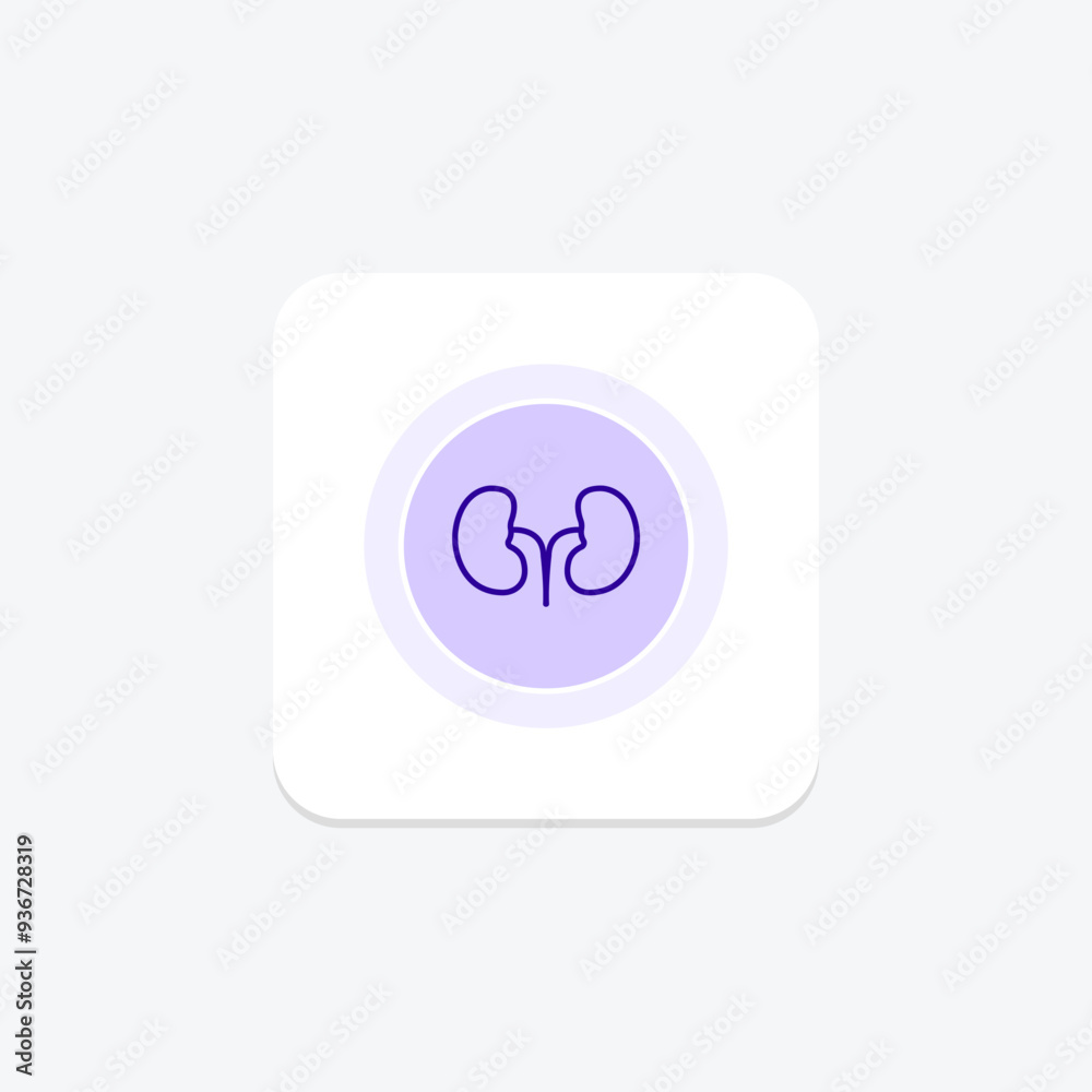 Kidneys purple line icon on a colorful circle, ai illustrator file Kidneys purple line icon on a colorful circle, ai illustrator file