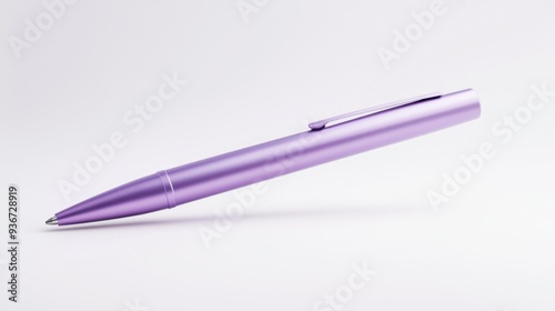 Matte Purple Pen Lying on White Surface Generative AI