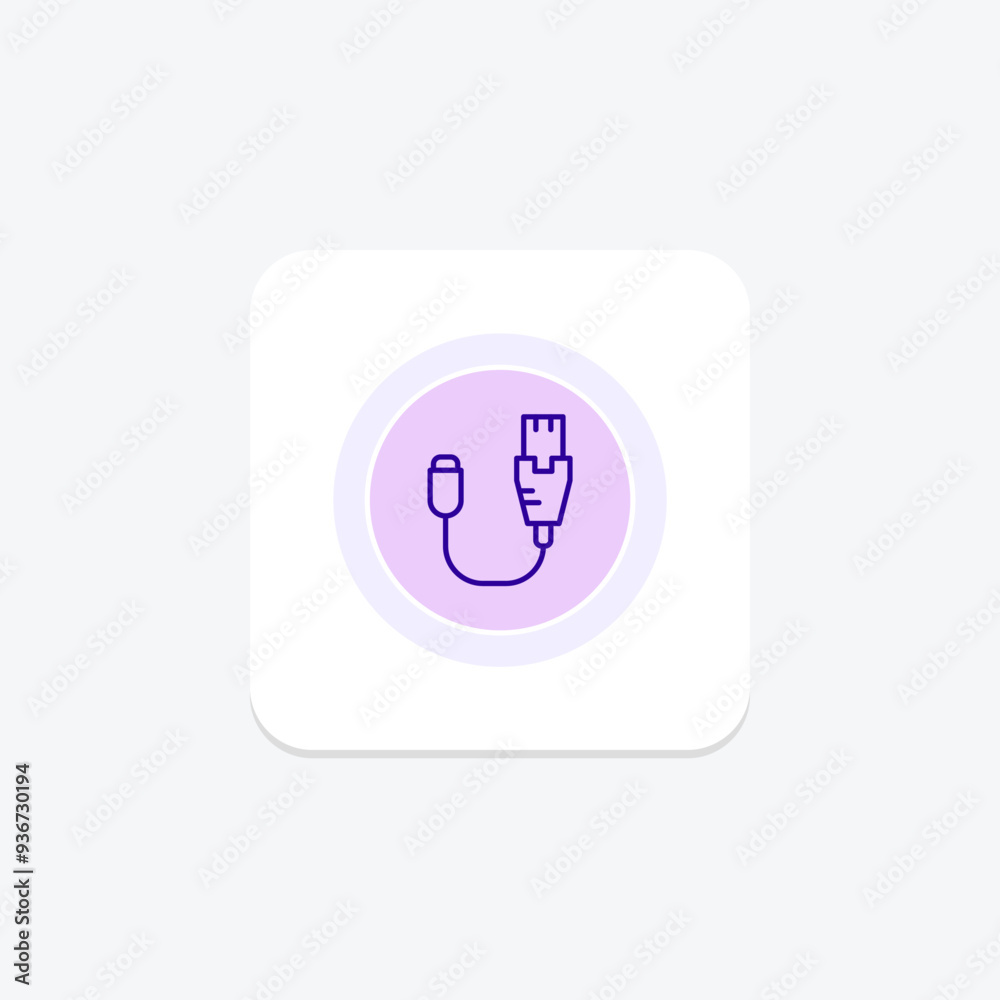 Cable icon, wire, connection, internet, network, editable vector, pixel perfect, illustrator ai file Cable icon, wire, connection, internet, network, editable vector, pixel perfect, illustrator ai file