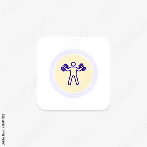 Lower Body Workout icon, workout, legs, glutes, quads line icon, editable vector icon, pixel perfect, illustrator ai file