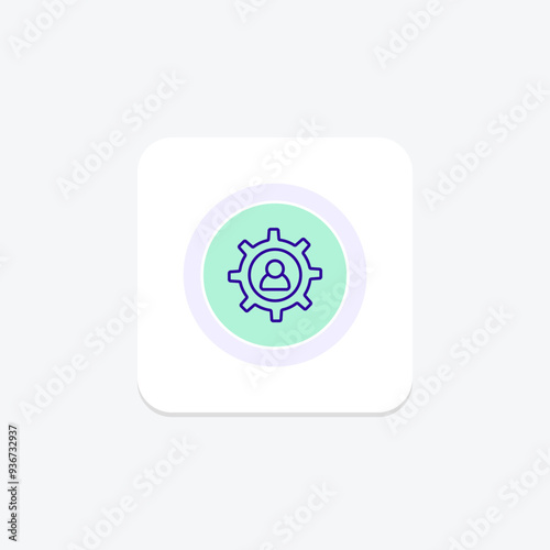 User settings purple line icon on a colorful circle, stylish icon, ai illustrator file