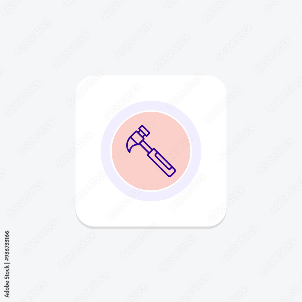 Hammer icon, tool, strike, hit, nail, editable vector, pixel perfect, illustrator ai file Hammer icon, tool, strike, hit, nail, editable vector, pixel perfect, illustrator ai file