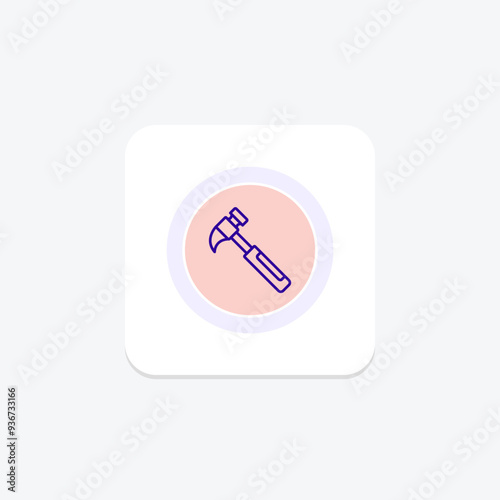 Hammer icon, tool, strike, hit, nail, editable vector, pixel perfect, illustrator ai file