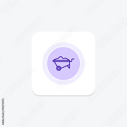 Wheelbarrow icon, cart, transport, carry, garden, editable vector, pixel perfect, illustrator ai file