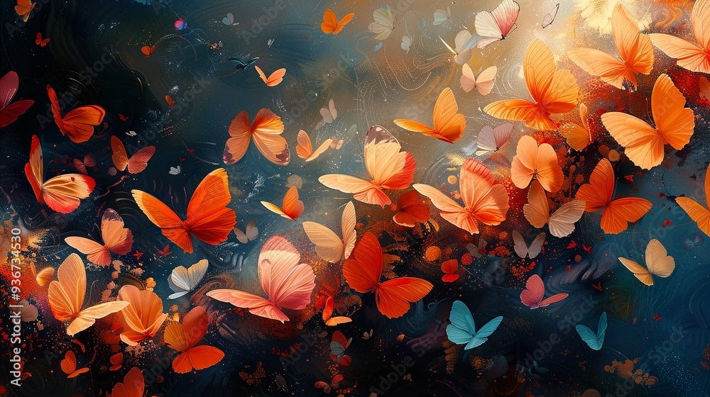 Abstract Butterfly Flight: A Whimsical Dance of Color and Light Abstract Butterfly Flight: A Whimsical Dance of Color and Light