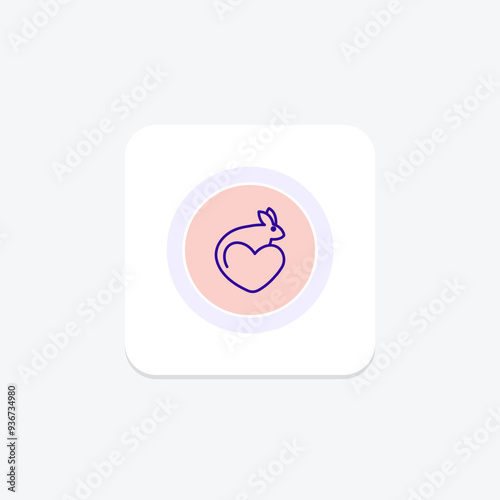 Rabbit circle icon , vector, pixel perfect, illustrator file