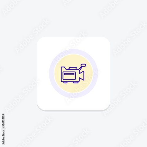 Movie Camera icon, camera, film, video, recording circle icon, editable vector icon, pixel perfect, illustrator ai file