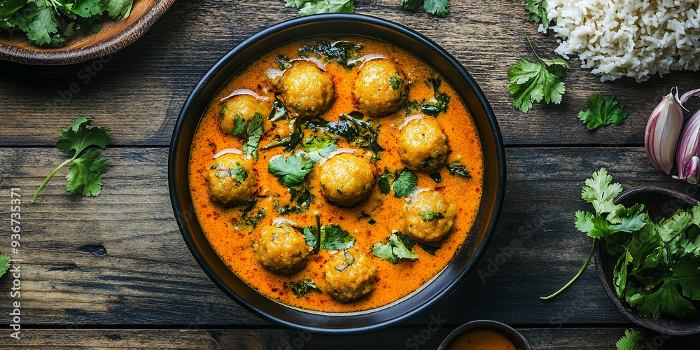 Curry Fish Balls on the table Curry Fish Balls on the table