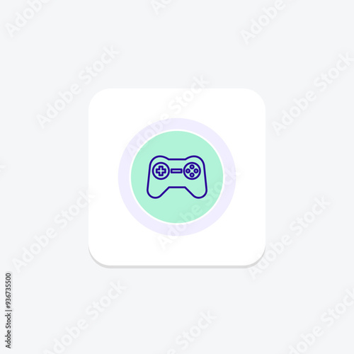 Gamepad icon, controller, game, play, console circle icon, editable vector icon, pixel perfect, illustrator ai file