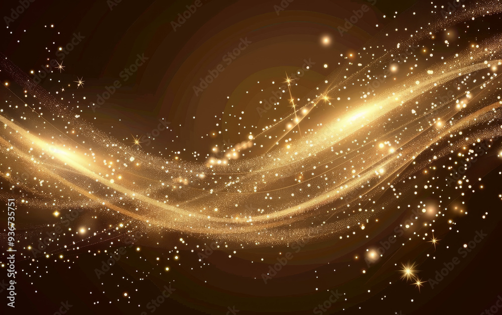 Abstract holiday christmas festive golden, glittering, starry trail background with copy space, shiny stars, and bokeh lights Abstract holiday christmas festive golden, glittering, starry trail background with copy space, shiny stars, and bokeh lights