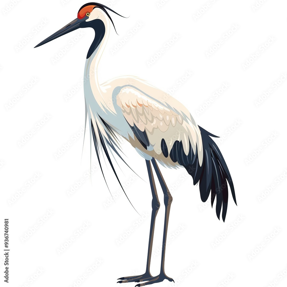 Crane Sound element animal cartoon isolated whitebackground 16:9 Crane Sound element animal cartoon isolated whitebackground 16:9
