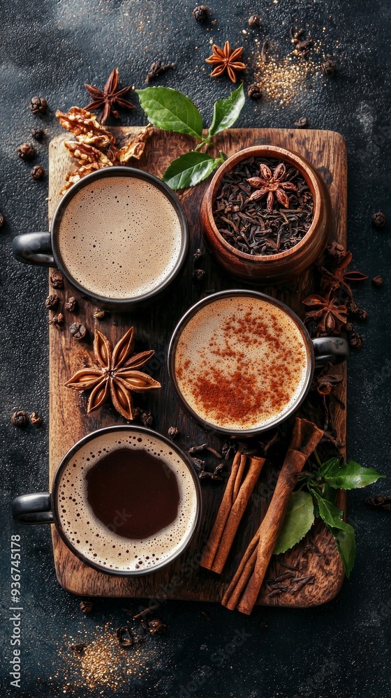 Arrangement with delicious traditional thai tea Arrangement with delicious traditional thai tea