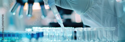 Researcher utilizing 10 ml sterile serological pipettes for non-toxic solutions in cell and biomolecular laboratories with controlled testing conditions.