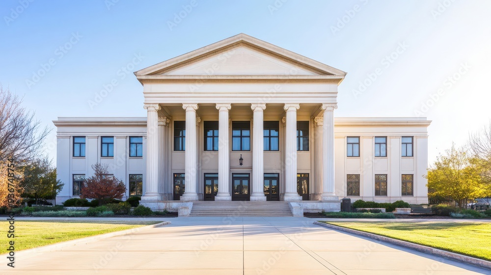 A historic courthouse bathed in morning light, symbolizing the dawn of justice, courthouse, justice, morning light A historic courthouse bathed in morning light, symbolizing the dawn of justice, courthouse, justice, morning light