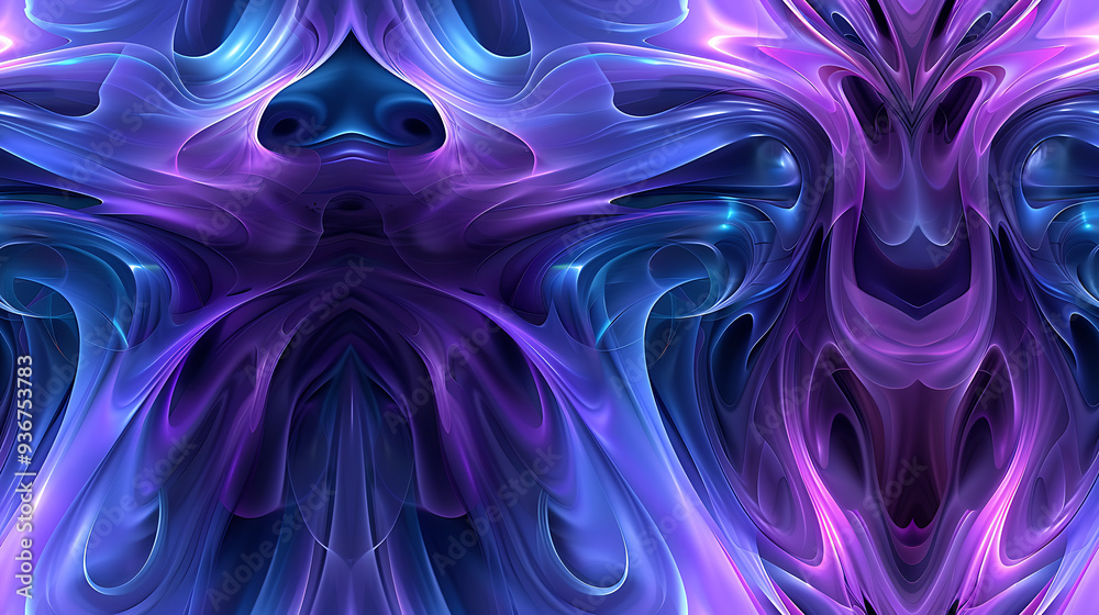 Obraz premium Abstract Purple and Blue Fluid Art
